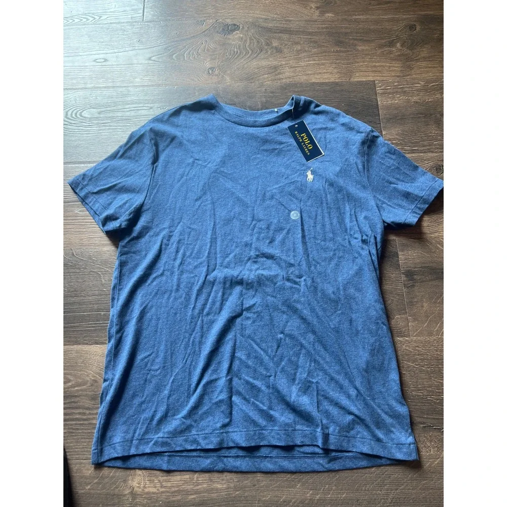 Polo Ralph Lauren Mens Classic Fit T-Shirt Blue Heather Pony Logo NWT Size M